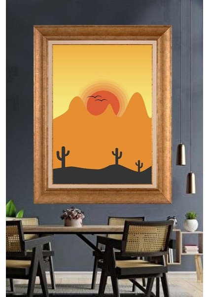 Altın Çerçeveli Paspartulu Tablo U2565