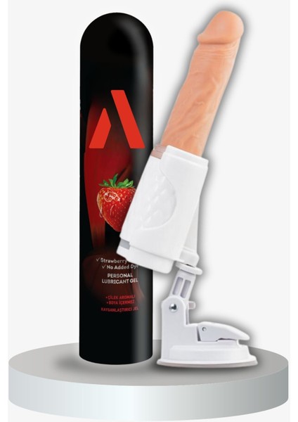 Çilek Aromalı Jel ve Uzaktan Kumandalı Isıtmalı Vibratör Seti