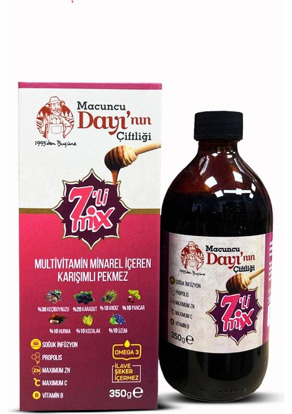 Mesir-i Şifa 7'li Mi x Multi-Vitamin Mineral İçeren Karışımlı Pekmez