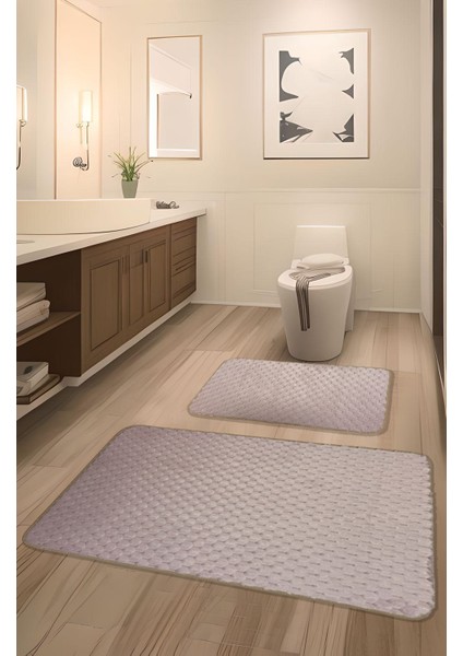Söğüt Kaymaz Taban,süper Emici 2'li Banyo Paspası Seti