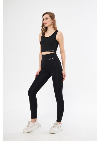 Yüksek Bel Likralı Toparlayıcı Tayt Crop Takım modelleri