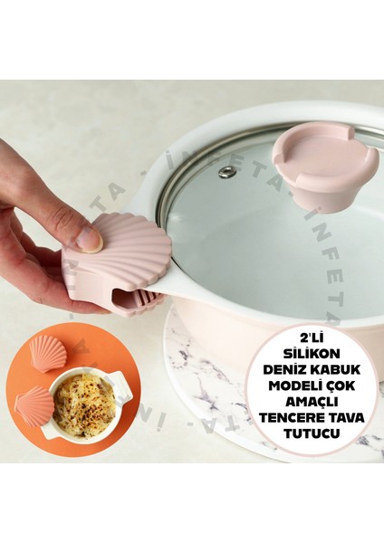 2'li Pratik Çok Amaçlı Tencere Tava Tutucu Deniz Kabuğu Şekilli Tava Tutucu