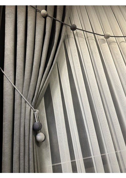 Egenin Atölyesinden Tül Perde ve Fon Perde, Takım, 3 Adet Aksesur Hediyedir, Toplam 8 Parçadır indirimleri