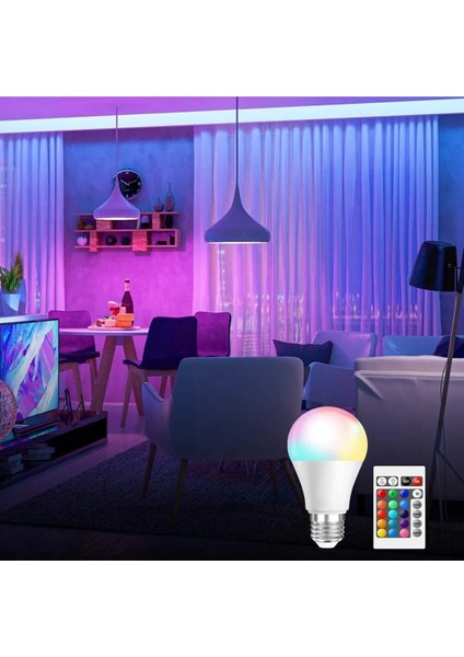 Yeni 220V Rgb Ampul 16 Renk Kısılabilir Ev Dekorasyon Rengarenk Lamba E27 Sihirli Ampuller