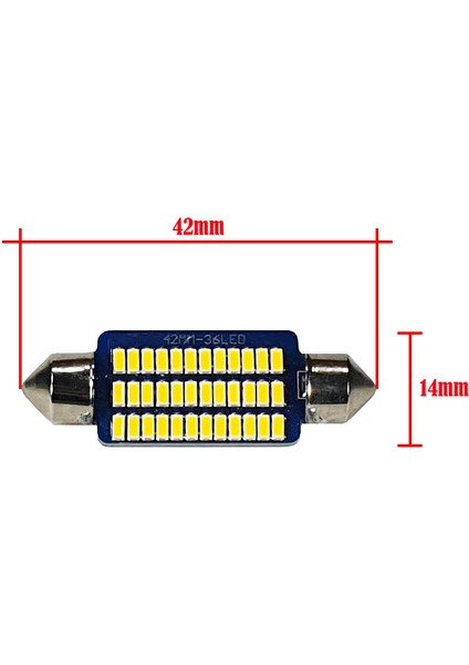 Beyaz Renk LED Sofit Ampul 42MM - 36 Smd Ledli