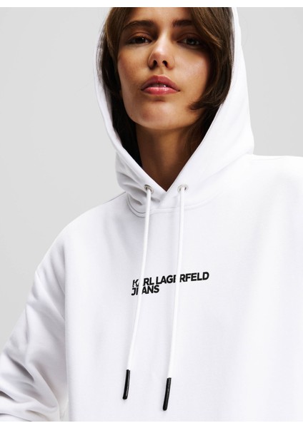 Kapüşon Yaka Baskılı Beyaz Kadın Sweatshırt 246J1802 modelleri