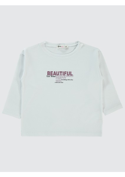 Kız Çocuk Sweatshirt 2-5 Yaş Beyaz