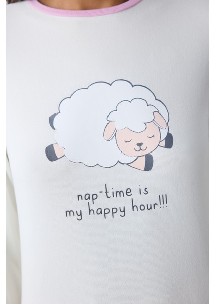 Nap Time Termal Lila Pantolon Pijama Takımı