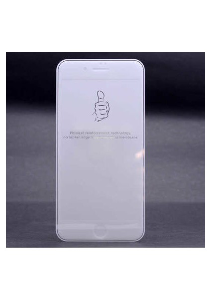iPhone 6s Beyaz Ekran Koruyucu 5d Kırılmaya Dayanıklı Sert Kırılmaz Cam