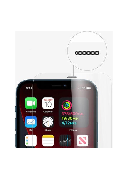 Apple iPhone 12 Pro Ekran Koruyucu Tamamen Şeffaf Ahize Korumalı Cam