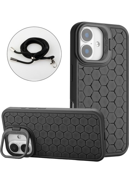 iPhone 16 Plus Kickstand Tpu Telefon Kılıfı, Magsafe ile Uyumlu Kordonlu (Yurt Dışından)