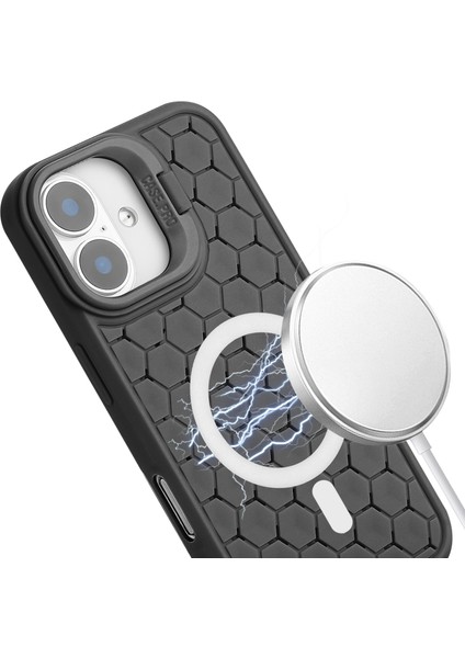 iPhone 16 Plus Kickstand Tpu Telefon Kılıfı, Magsafe ile Uyumlu Kordonlu (Yurt Dışından)