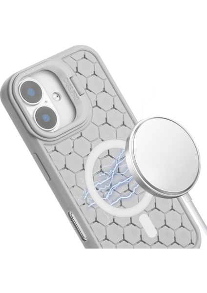 iPhone 16 Plus Kickstand Tpu Telefon Kılıfı, Magsafe ile Uyumlu Kordonlu (Yurt Dışından)