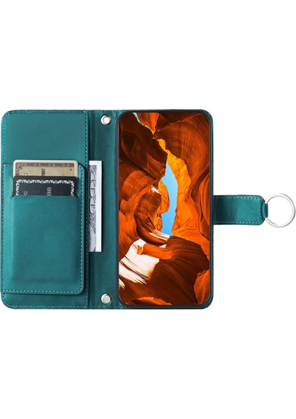 iPhone 16 Plus Crossbody Deri Cüzdan Standı Eşkenar Dörtgen Kapak (Yurt Dışından)