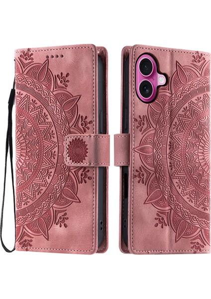 iPhone 16 Plus Skin Feel Cüzdan Deri Telefon Kılıfı (Yurt Dışından)