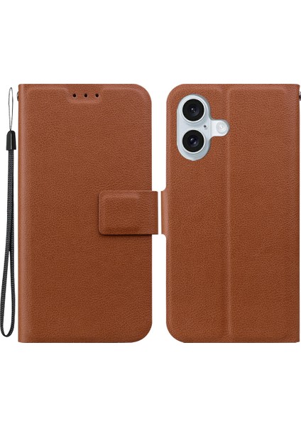 iPhone 16 Plus Kart Yuvalı Pu Deri + Tpu Telefon Kapağı (Yurt Dışından)