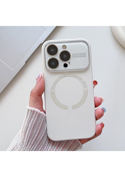 iPhone 16 Pro Magsafe ile Uyumlu Geniş Lens Korumalı Sıvı Silikon Telefon Kılıfı (Yurt Dışından)