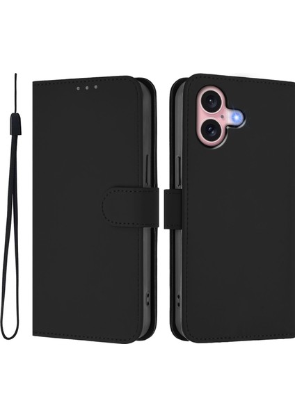 iPhone 16 Askılı Cüzdan Deri Telefon Kılıfı (Yurt Dışından)