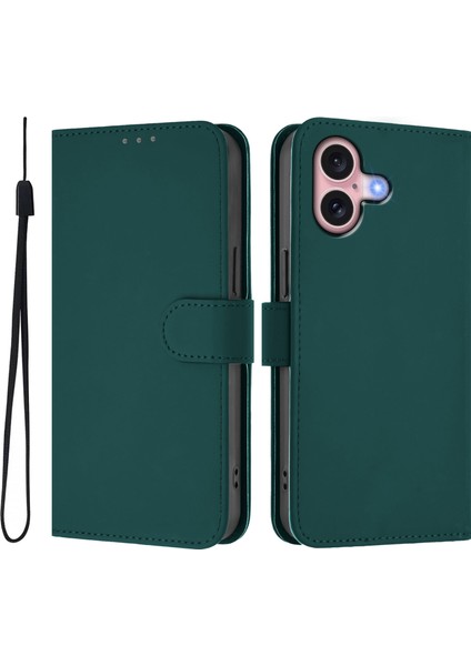 iPhone 16 Askılı Cüzdan Deri Telefon Kılıfı (Yurt Dışından)