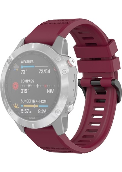 Plastik Düğmeli Garmin Fenix ​​6 22MM Için Resmi Doku Kordonlu Saat (Yurt Dışından)