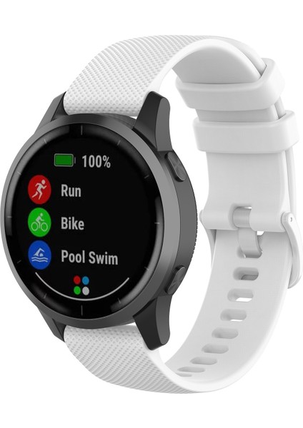 Garmin Vivoactive 4 22MM Silikon Saat Bandı(Beyaz) (Yurt Dışından)