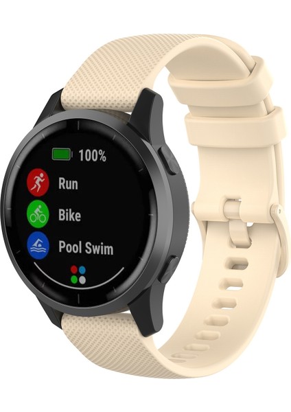 Garmin Vivoactive 4 22MM Silikon Saat Bandı(Beyaz) (Yurt Dışından)