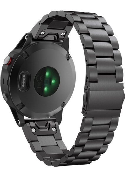 Garmin Fenix ​​5x Üç Boncuklu Paslanmaz Çelik Metal Saat Bandı Için, Boyut: 26MM (Siyah) (Yurt Dışından) modelleri