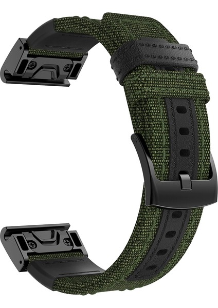 Garmin Fenix5 Plus Için Kanvas ve Deri Saat Bandı, Bilek Kayışı Boyutu: 150+110MM(MAVI) (Yurt Dışından)