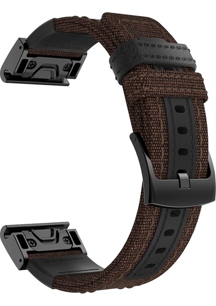 Garmin Fenix5 Plus Için Kanvas ve Deri Saat Bandı, Bilek Kayışı Boyutu: 150+110MM(MAVI) (Yurt Dışından)