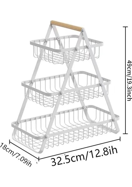 Üç Katlı Çok Amaçlı Mutfak Rafı Sebze Meyve Için Metal Düzenleyici Raf (Yurt Dışından)