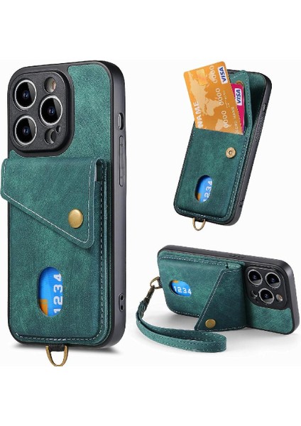 IPhone 14 Için Kılıf Pro Çok Fonksiyonlu Manyetik Kapatma Premium Deri (Yurt Dışından)