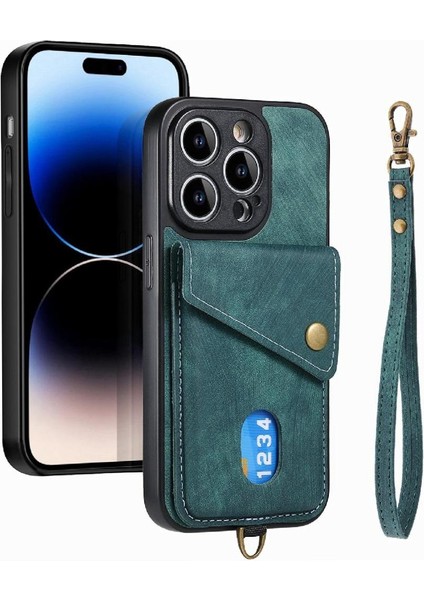 IPhone 14 Için Kılıf Pro Çok Fonksiyonlu Manyetik Kapatma Premium Deri (Yurt Dışından)