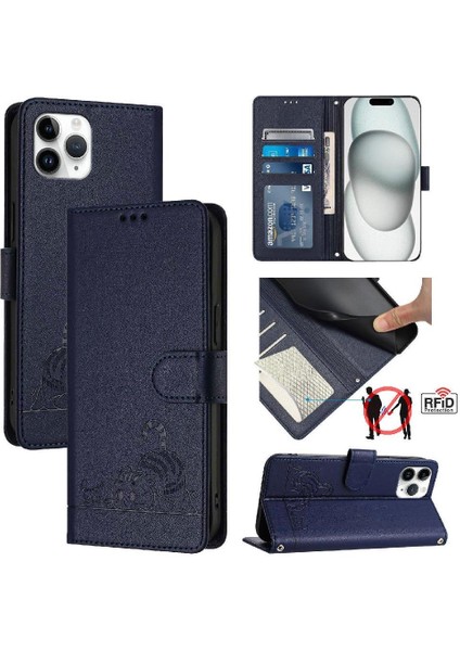 IPhone 11 Için Kılıf Pro Max Cüzdan Kapak Çevirin Kart Yuvası Tutucu Kickstand (Yurt Dışından)