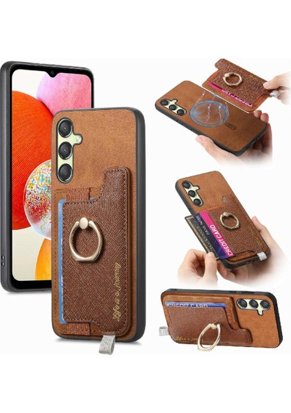 Samsung Galaxy A14 Magsafe Uyumlu Halka Standı Tutucu Cüzdan (Yurt Dışından)