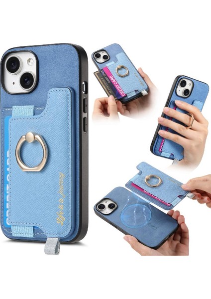 IPhone 14 Için Kılıf Halka Standı Tutucu Manyetik Cüzdan Magsafe Uyumlu (Yurt Dışından)