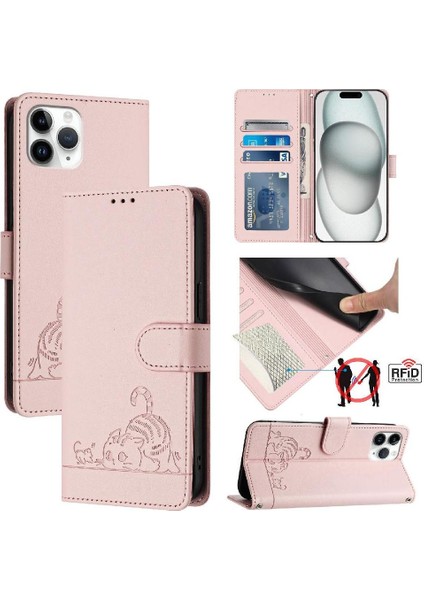 IPhone 11 Için Kılıf Pro Max Cüzdan Kapak Çevirin Kart Yuvası Tutucu Kickstand (Yurt Dışından)