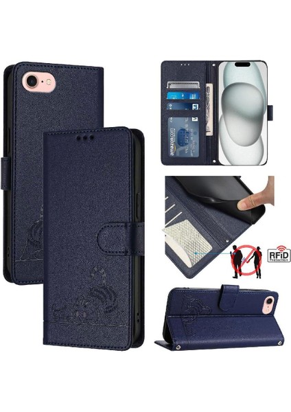IPhone Se 3/ Se 2 Kart Yuvası Tutucu Kickstand Cüzdan Kapak Çevirin (Yurt Dışından)