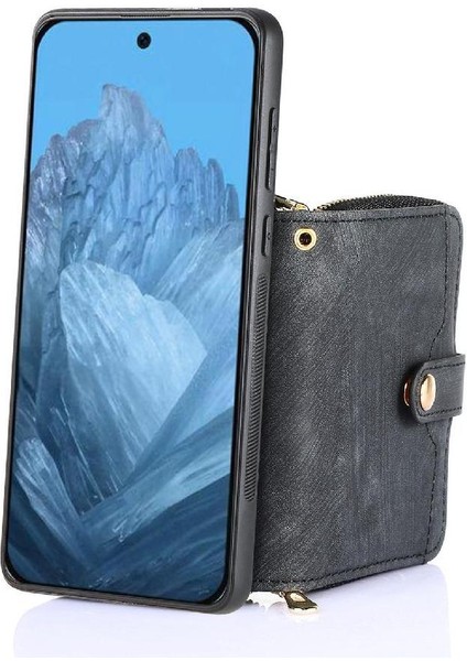 Google Piksel 9 Pro Xl Fermuar Kapatma Standı 7 Kart Yuvaları Premium Için Kılıf (Yurt Dışından)