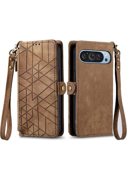 Google Piksel 9 Pro Deri Kılıf Için Flip Case Basit Iş Flip Kapak (Yurt Dışından)