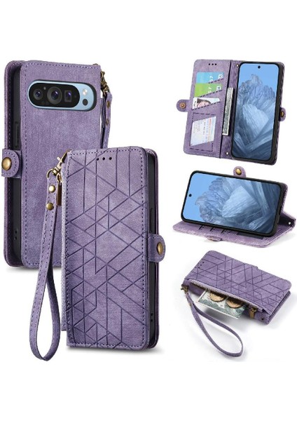 Google Piksel 9 Pro Deri Kılıf Için Flip Case Basit Iş Flip Kapak (Yurt Dışından)