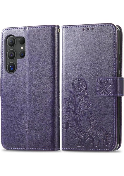 Samsung Galaxy S24 Ultra Zarif Iş Kısa Kayış Dört Yaprak (Yurt Dışından)