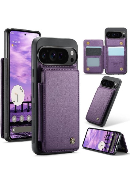 Google Piksel 9 Pro Xl Için Flip Case Pu Deri Ince Darbeye Vaka Kartı (Yurt Dışından)