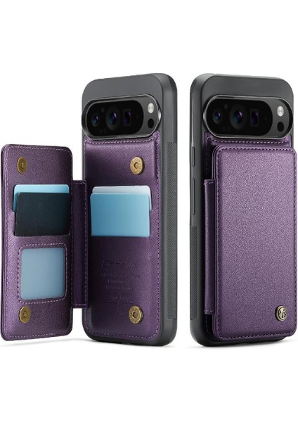 Google Piksel 9 Pro Xl Için Flip Case Pu Deri Ince Darbeye Vaka Kartı (Yurt Dışından)