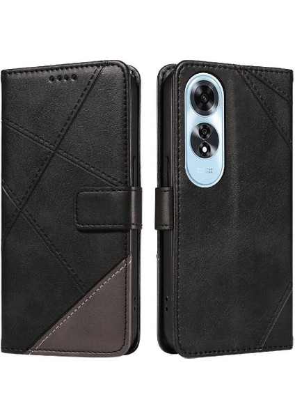 Elmas Dikiş ve Kart Yuvası Deri ile Oppo A60 4g Için Flip Case (Yurt Dışından)