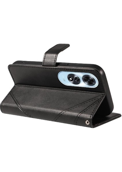 Elmas Dikiş ve Kart Yuvası Deri ile Oppo A60 4g Için Flip Case (Yurt Dışından)