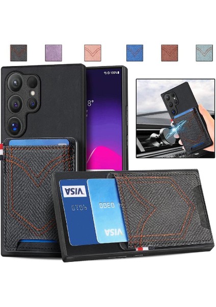 Samsung Galaxy S24 Ultra Manyetik Araç Montaj Kot Cep Tasarımı (Yurt Dışından)