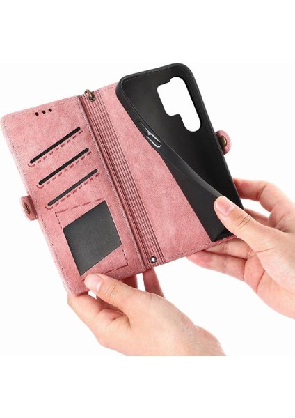 Samsung Galaxy S24 Için Flip Case Ultra Deri Kılıf Darbeye Basit (Yurt Dışından)