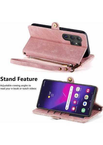 Samsung Galaxy S24 Için Flip Case Ultra Deri Kılıf Darbeye Basit (Yurt Dışından)