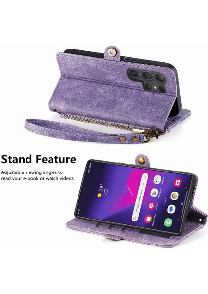 Samsung Galaxy S24 Için Flip Case Ultra Deri Kılıf Darbeye Basit (Yurt Dışından)