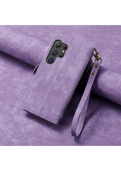 Samsung Galaxy S24 Için Flip Case Ultra Deri Kılıf Darbeye Basit (Yurt Dışından)